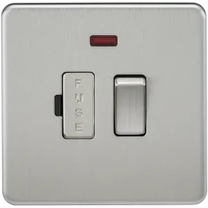 Knightsbridge SF6300NBC Screwless 13A Switched Fused Spur Unit   Neon - Brushed Chrome