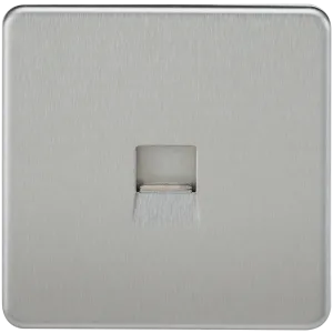 Knightsbridge SF7400BC Screwless Telephone Extension Socket - Brushed Chrome