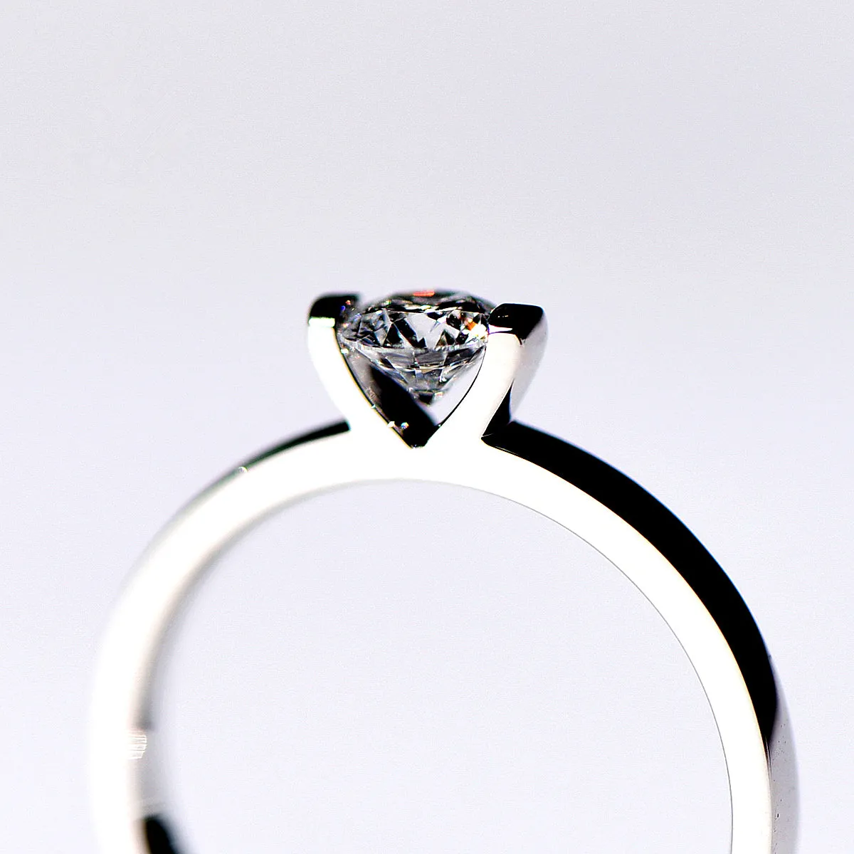 Lab-Grown Diamond Bar Setting Solitaire Engagement Ring