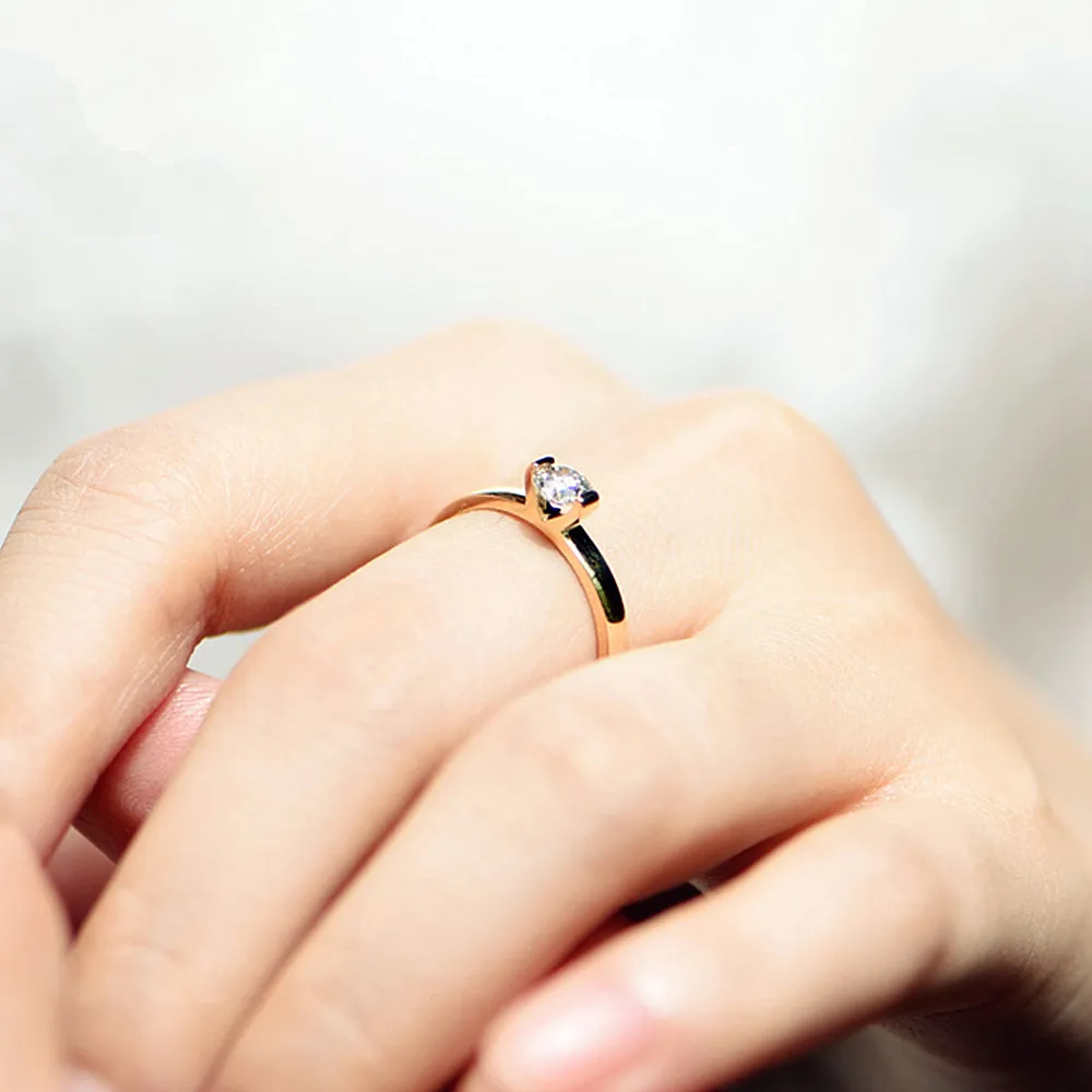 Lab-Grown Diamond Bar Setting Solitaire Engagement Ring