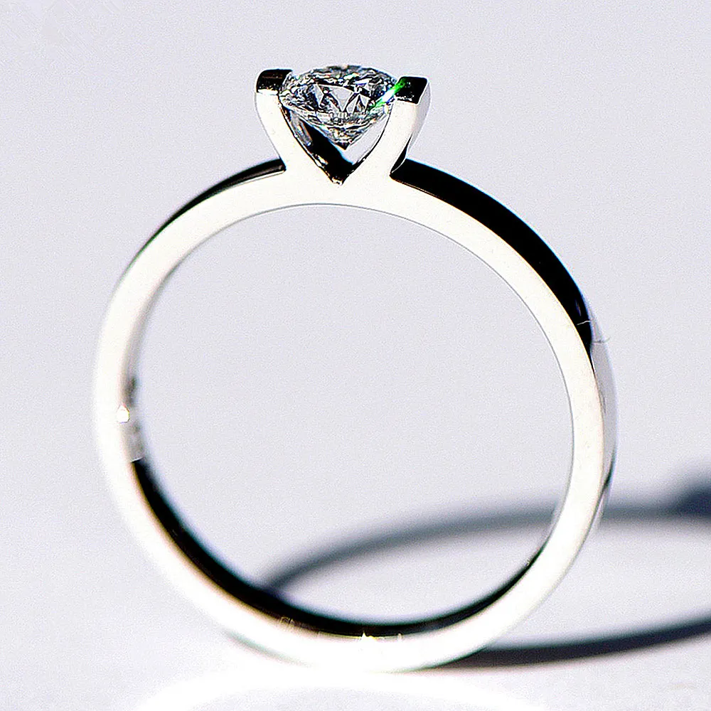 Lab-Grown Diamond Bar Setting Solitaire Engagement Ring