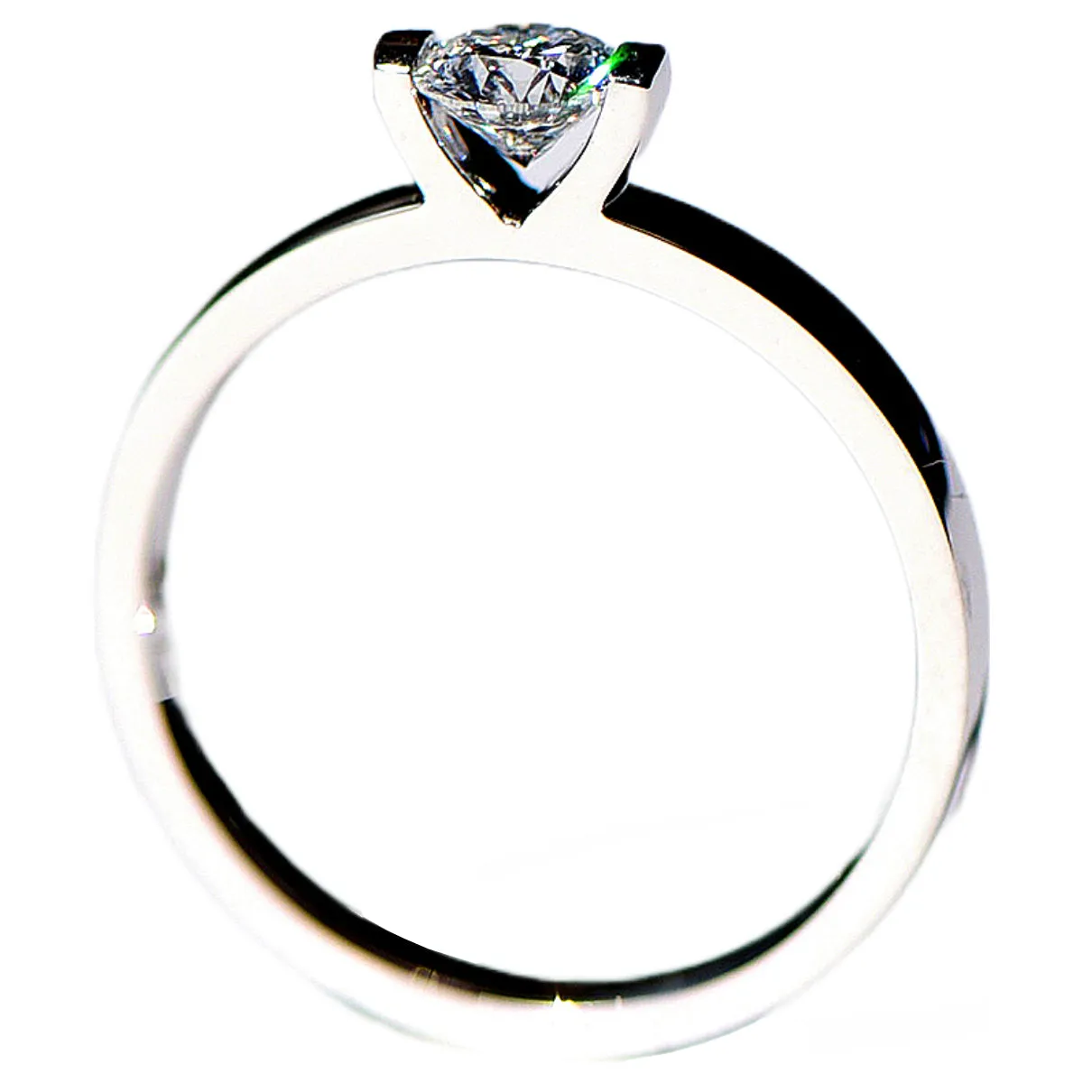 Lab-Grown Diamond Bar Setting Solitaire Engagement Ring