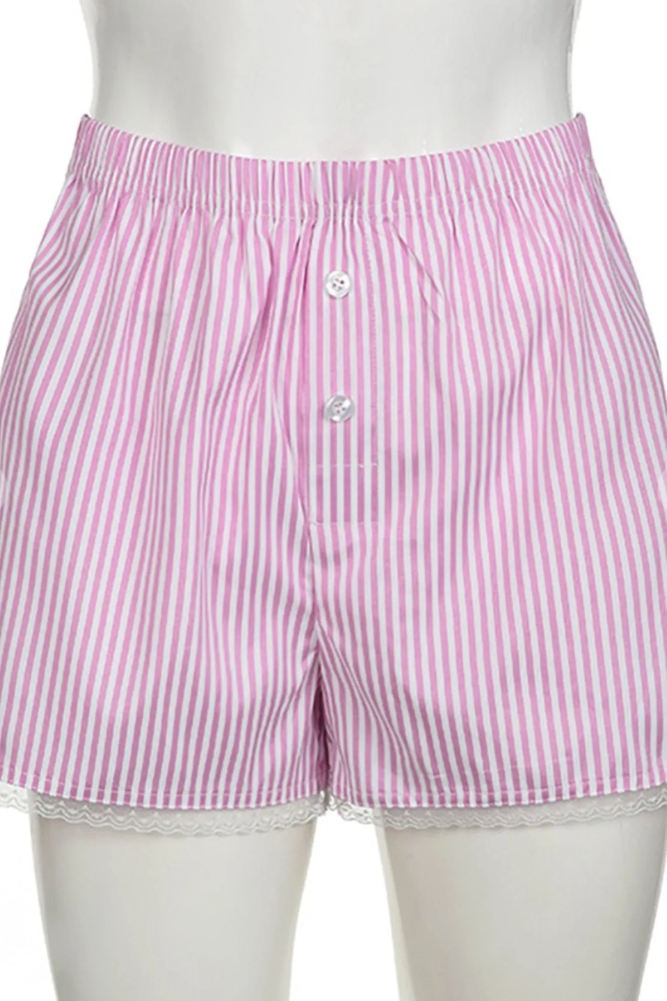 Lace Boxer Shorts in Pink