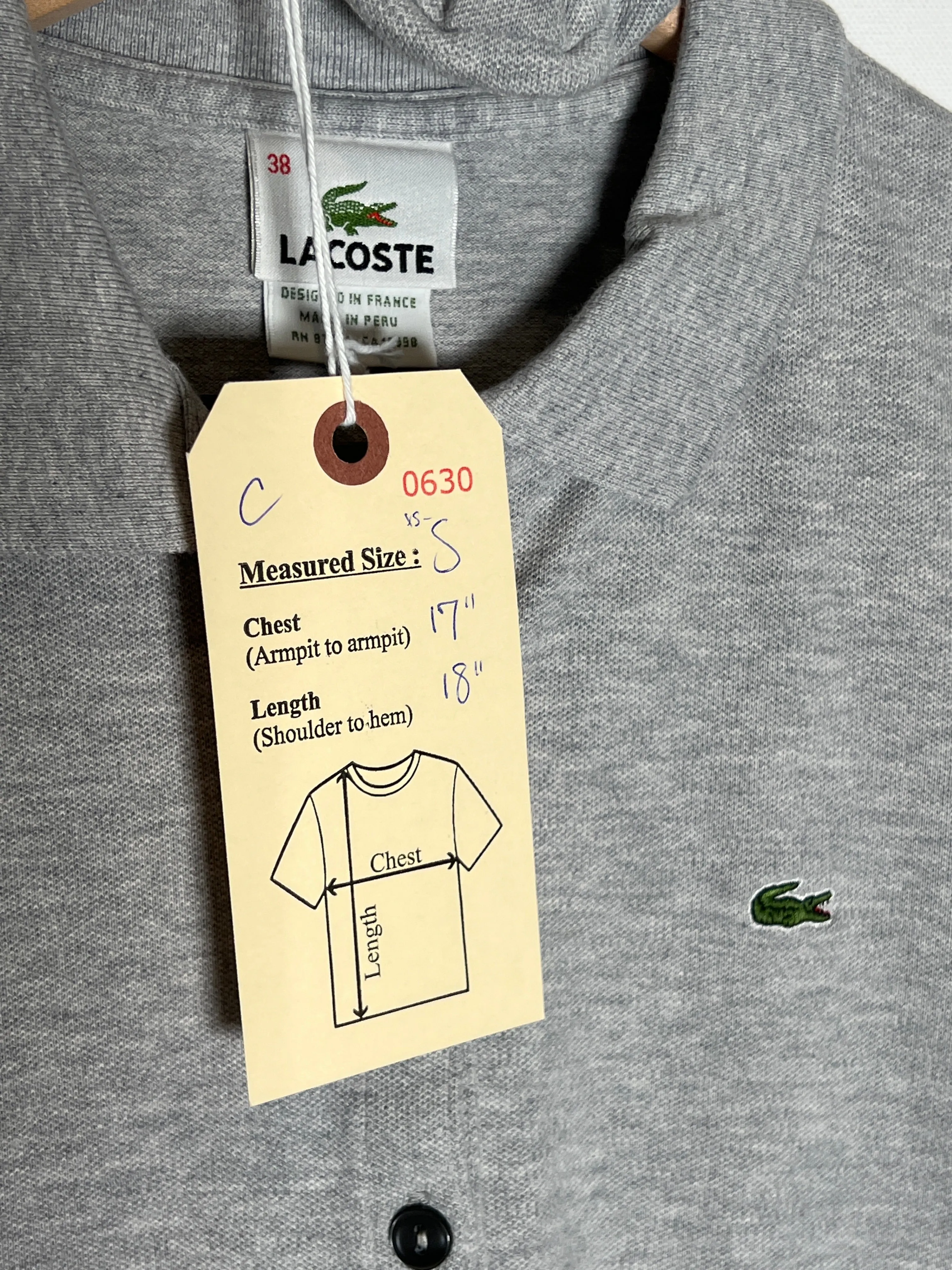 Lacoste Grey Buttondown Polo Crop Set (S)