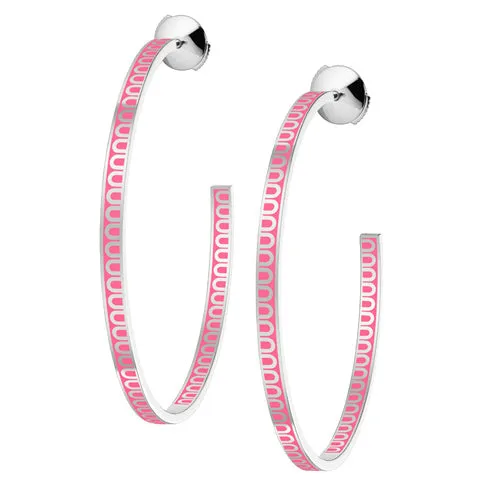 L'Arc de DAVIDOR Creole Earring GM, 18k White Gold with Lacquered Ceramic