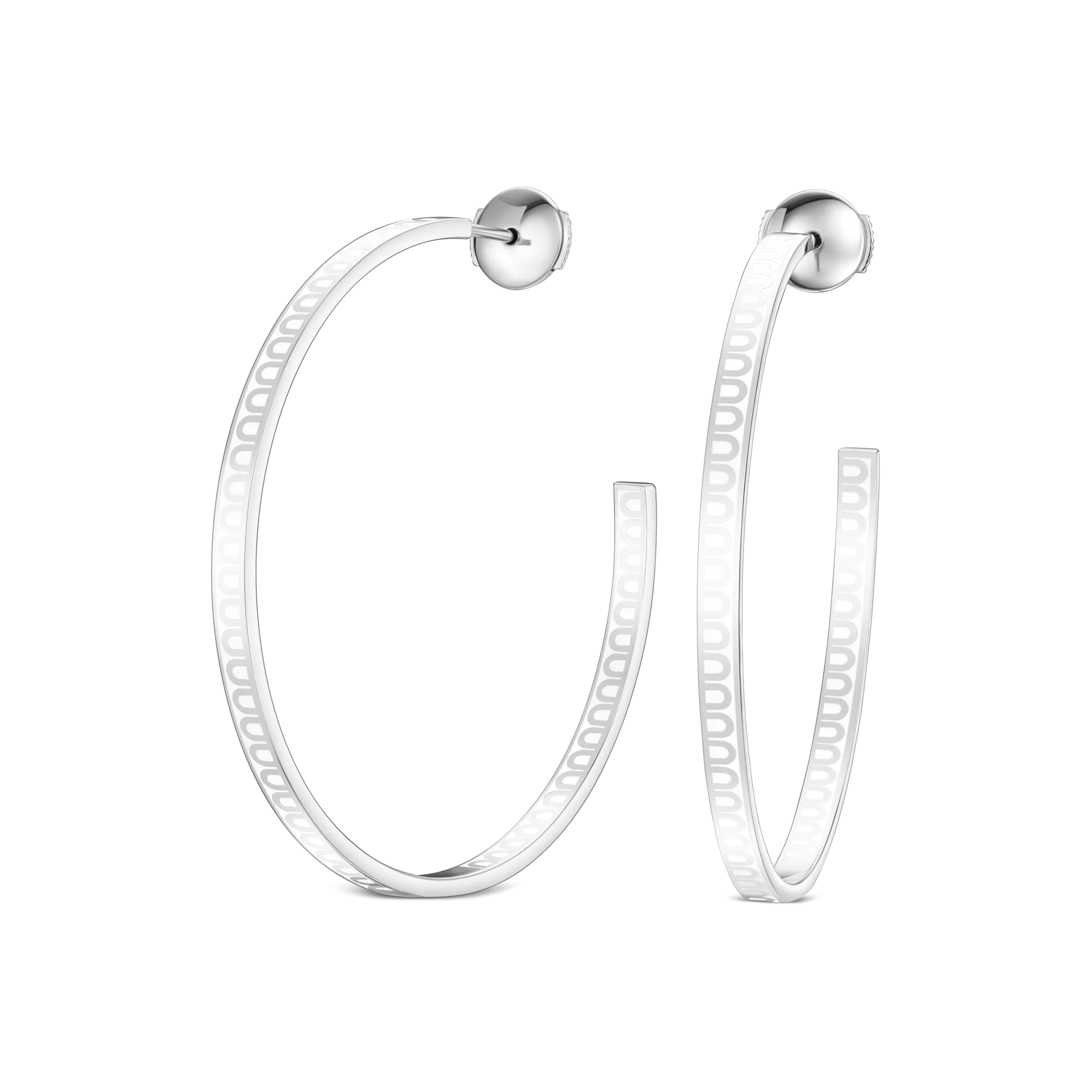 L'Arc de DAVIDOR Creole Earring GM, 18k White Gold with Lacquered Ceramic