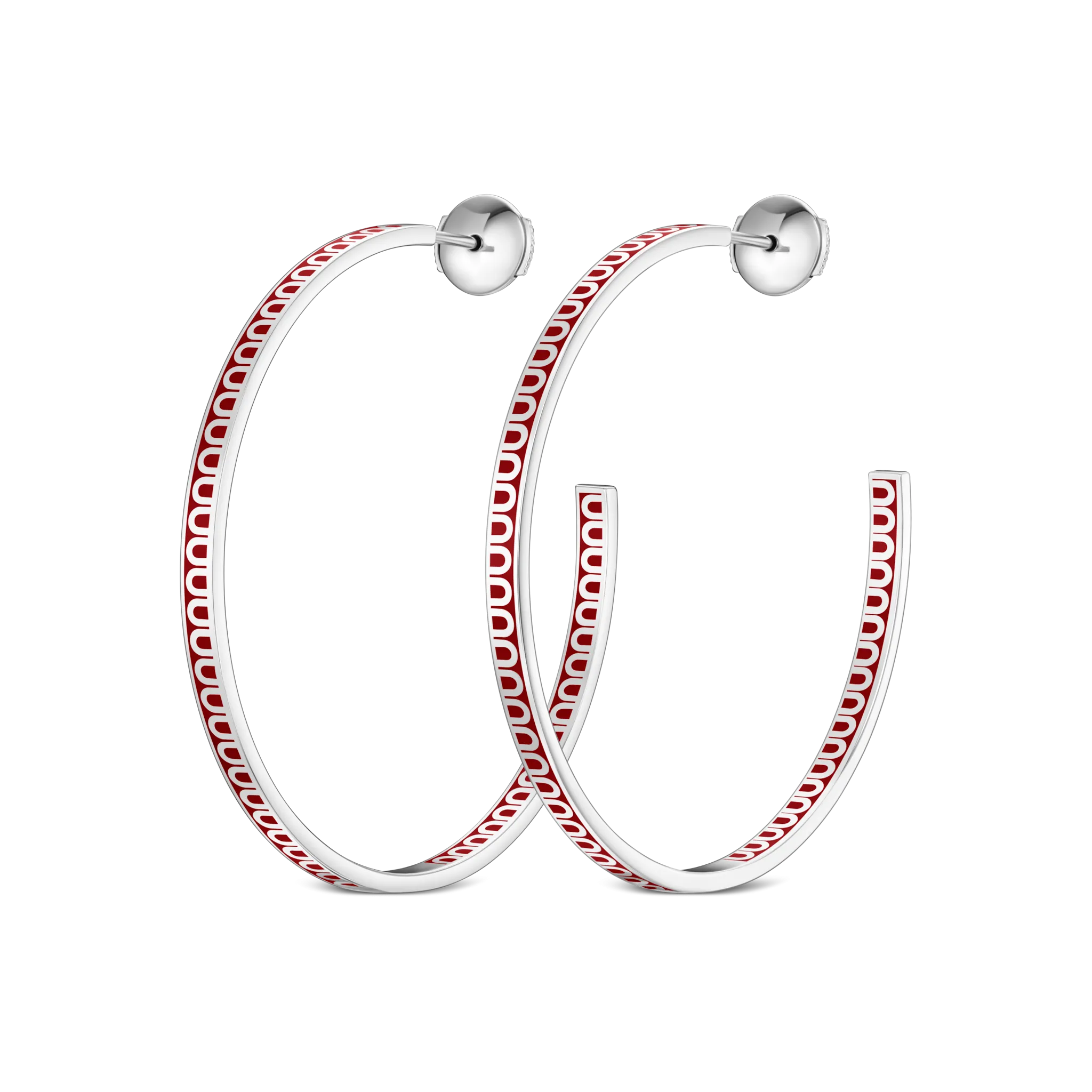 L'Arc de DAVIDOR Creole Earring GM, 18k White Gold with Lacquered Ceramic