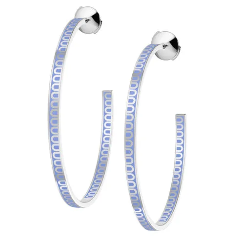 L'Arc de DAVIDOR Creole Earring GM, 18k White Gold with Lacquered Ceramic