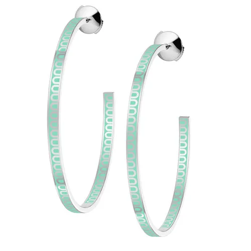 L'Arc de DAVIDOR Creole Earring GM, 18k White Gold with Lacquered Ceramic