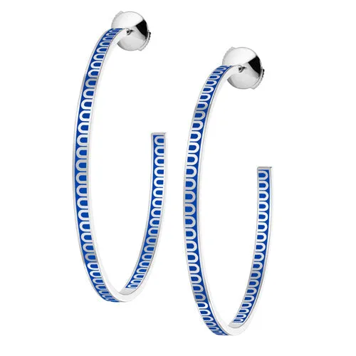 L'Arc de DAVIDOR Creole Earring GM, 18k White Gold with Lacquered Ceramic