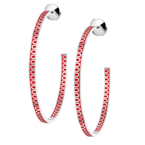 L'Arc de DAVIDOR Creole Earring GM, 18k White Gold with Lacquered Ceramic