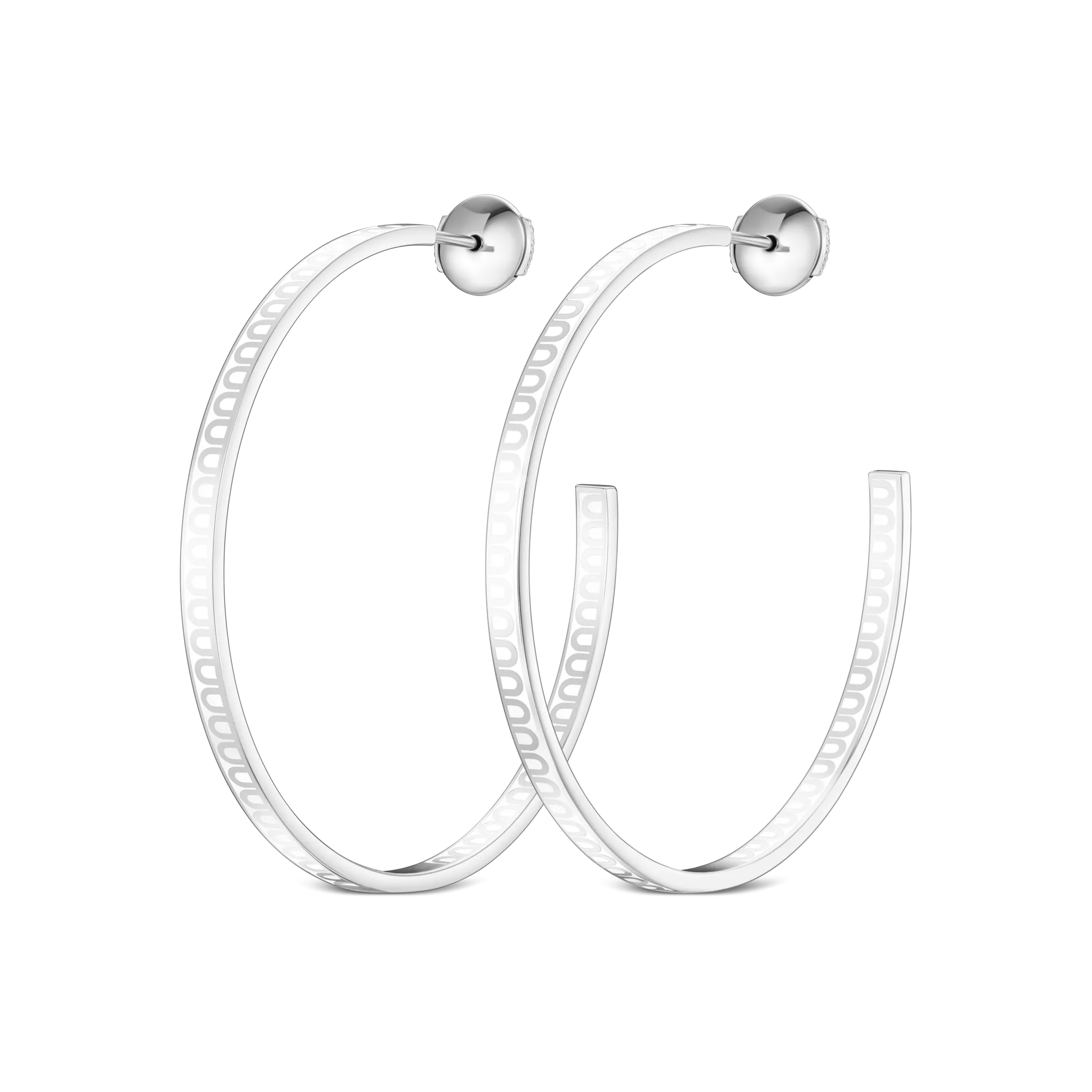 L'Arc de DAVIDOR Creole Earring GM, 18k White Gold with Lacquered Ceramic
