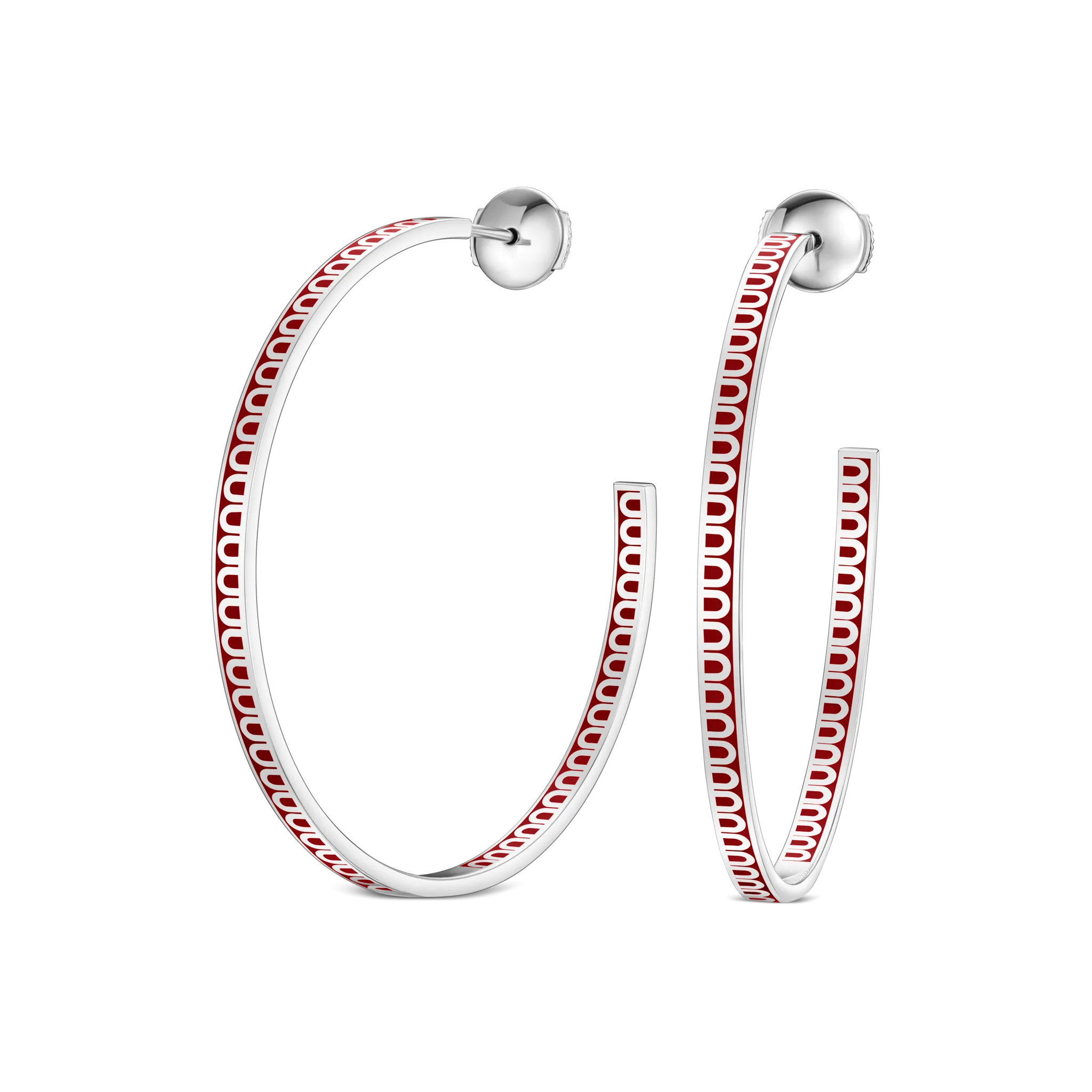 L'Arc de DAVIDOR Creole Earring GM, 18k White Gold with Lacquered Ceramic