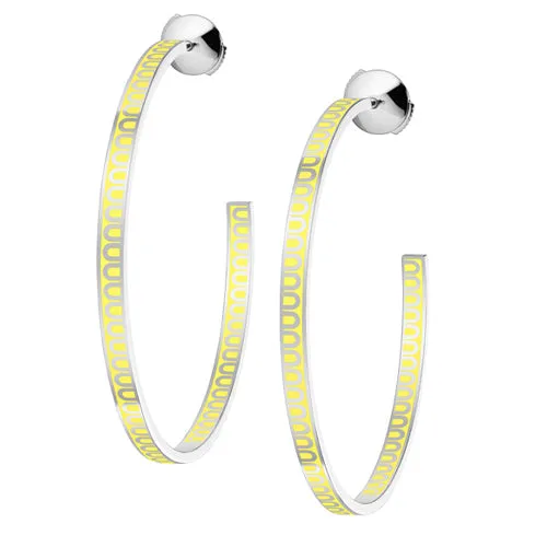 L'Arc de DAVIDOR Creole Earring GM, 18k White Gold with Lacquered Ceramic