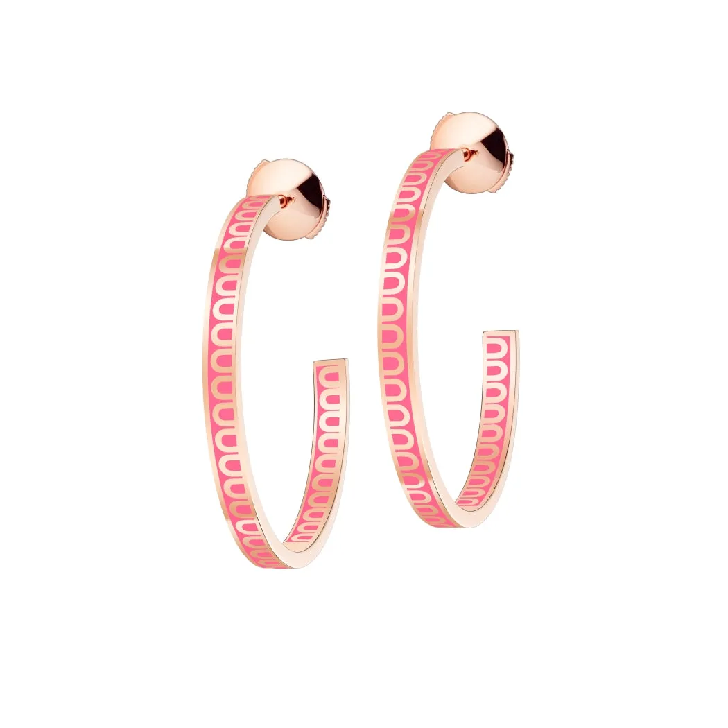 L'Arc de DAVIDOR Creole Earring MM, 18k Rose Gold with Lacquered Ceramic