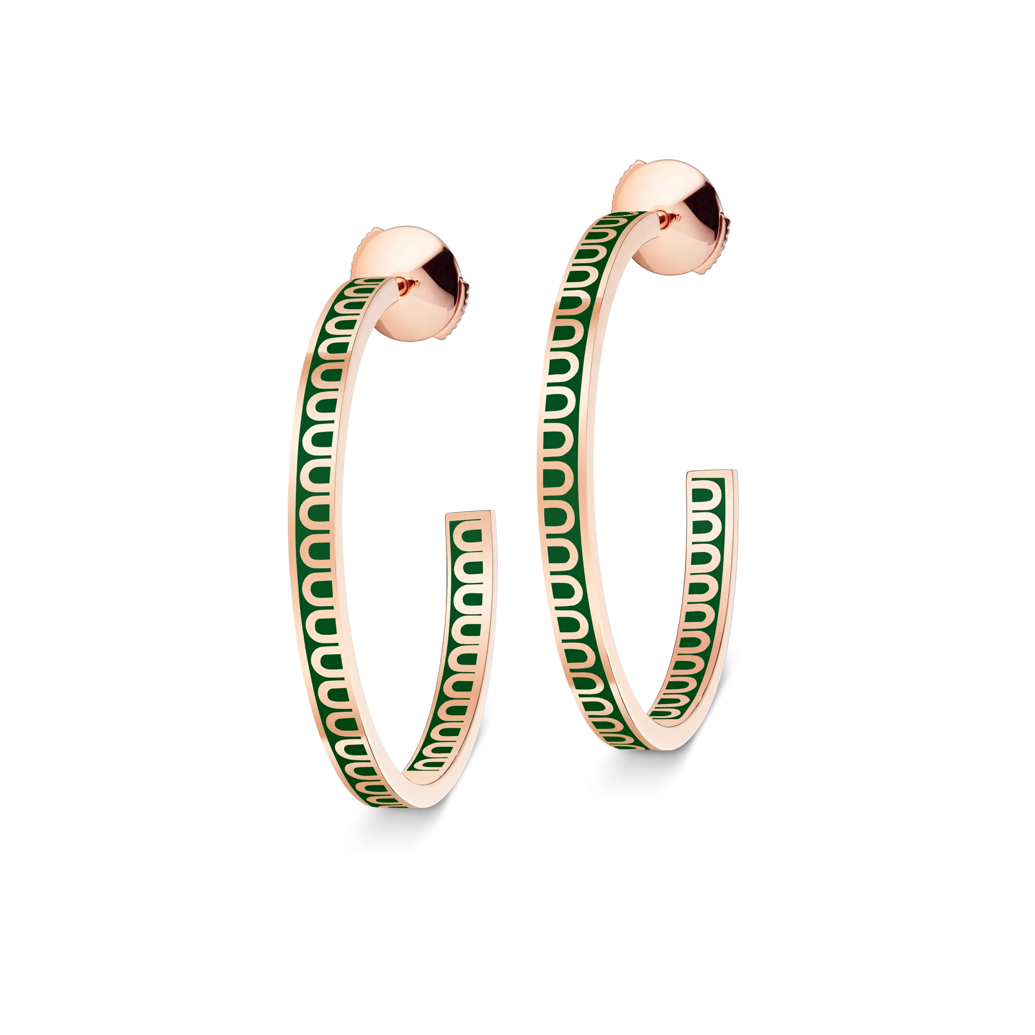 L'Arc de DAVIDOR Creole Earring MM, 18k Rose Gold with Lacquered Ceramic