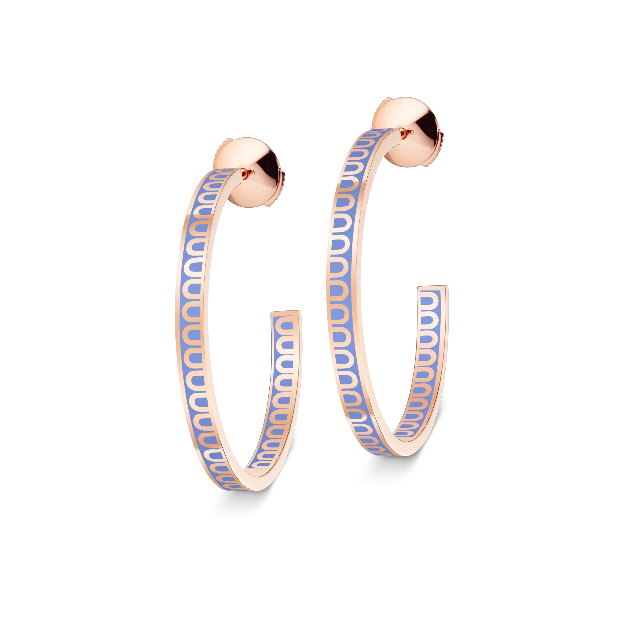L'Arc de DAVIDOR Creole Earring MM, 18k Rose Gold with Lacquered Ceramic