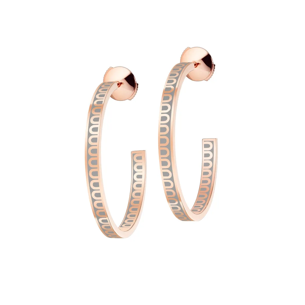 L'Arc de DAVIDOR Creole Earring MM, 18k Rose Gold with Lacquered Ceramic