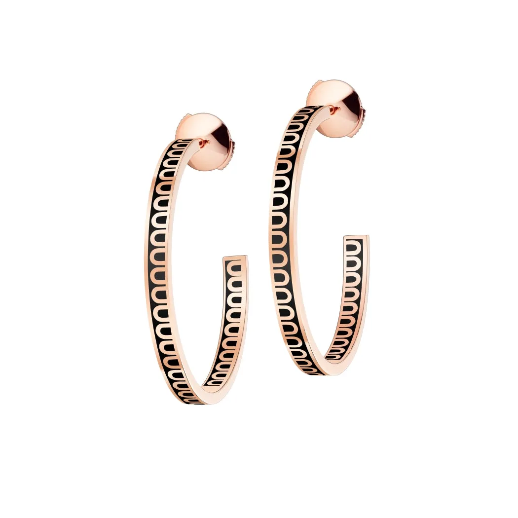 L'Arc de DAVIDOR Creole Earring MM, 18k Rose Gold with Lacquered Ceramic