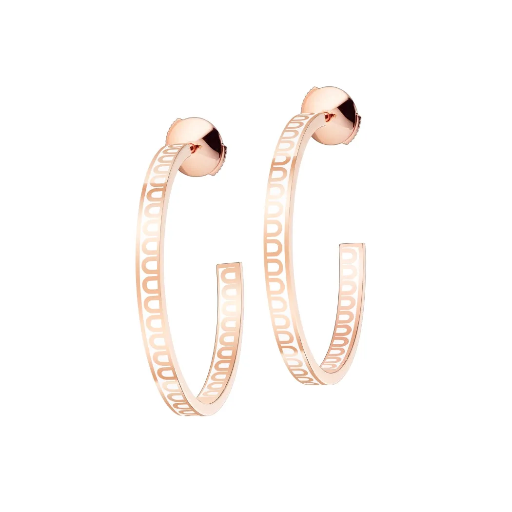 L'Arc de DAVIDOR Creole Earring MM, 18k Rose Gold with Lacquered Ceramic