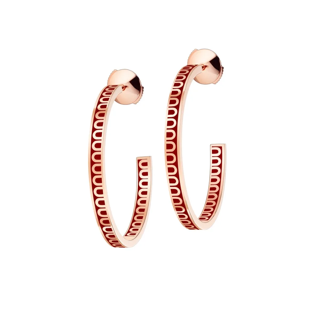 L'Arc de DAVIDOR Creole Earring MM, 18k Rose Gold with Lacquered Ceramic