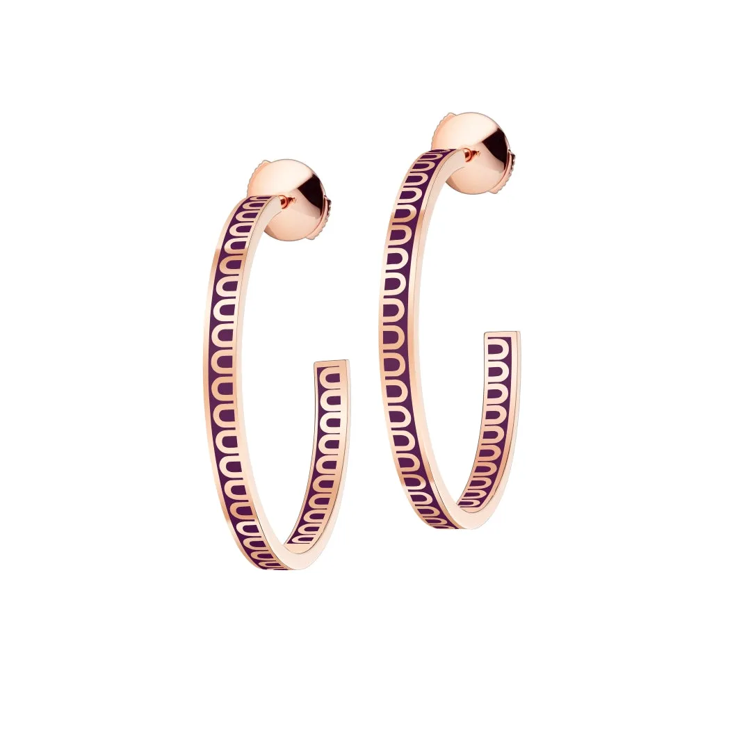 L'Arc de DAVIDOR Creole Earring MM, 18k Rose Gold with Lacquered Ceramic