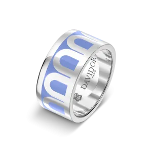 L'Arc de DAVIDOR Ring GM, 18k White Gold with Hortensia Lacquered Ceramic