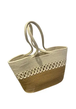 Large Capacity Straw Bag Double Handle