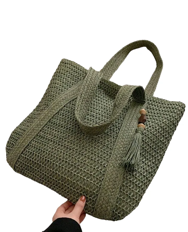 Large Capacity Straw Bag Tassel Bag