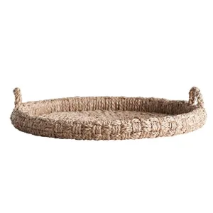 Large Round Braided Bankuan Leaf Tray