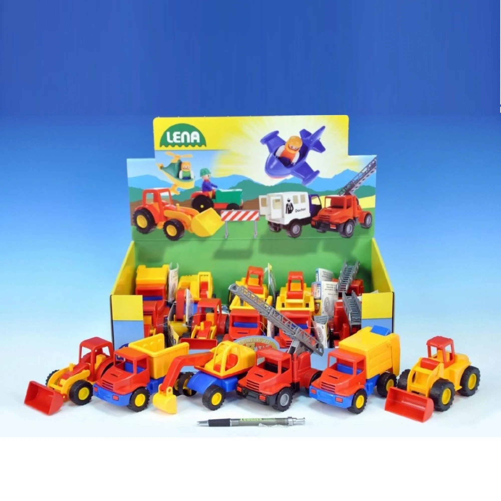 Lena Mini Compact Toy Garbage Truck and Fire Engine: Combo Set of 2