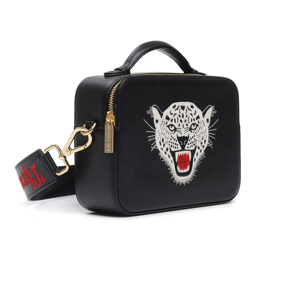 LEOPARD EMBROIDERED CROSSBODY BAG