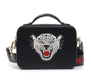 LEOPARD EMBROIDERED CROSSBODY BAG
