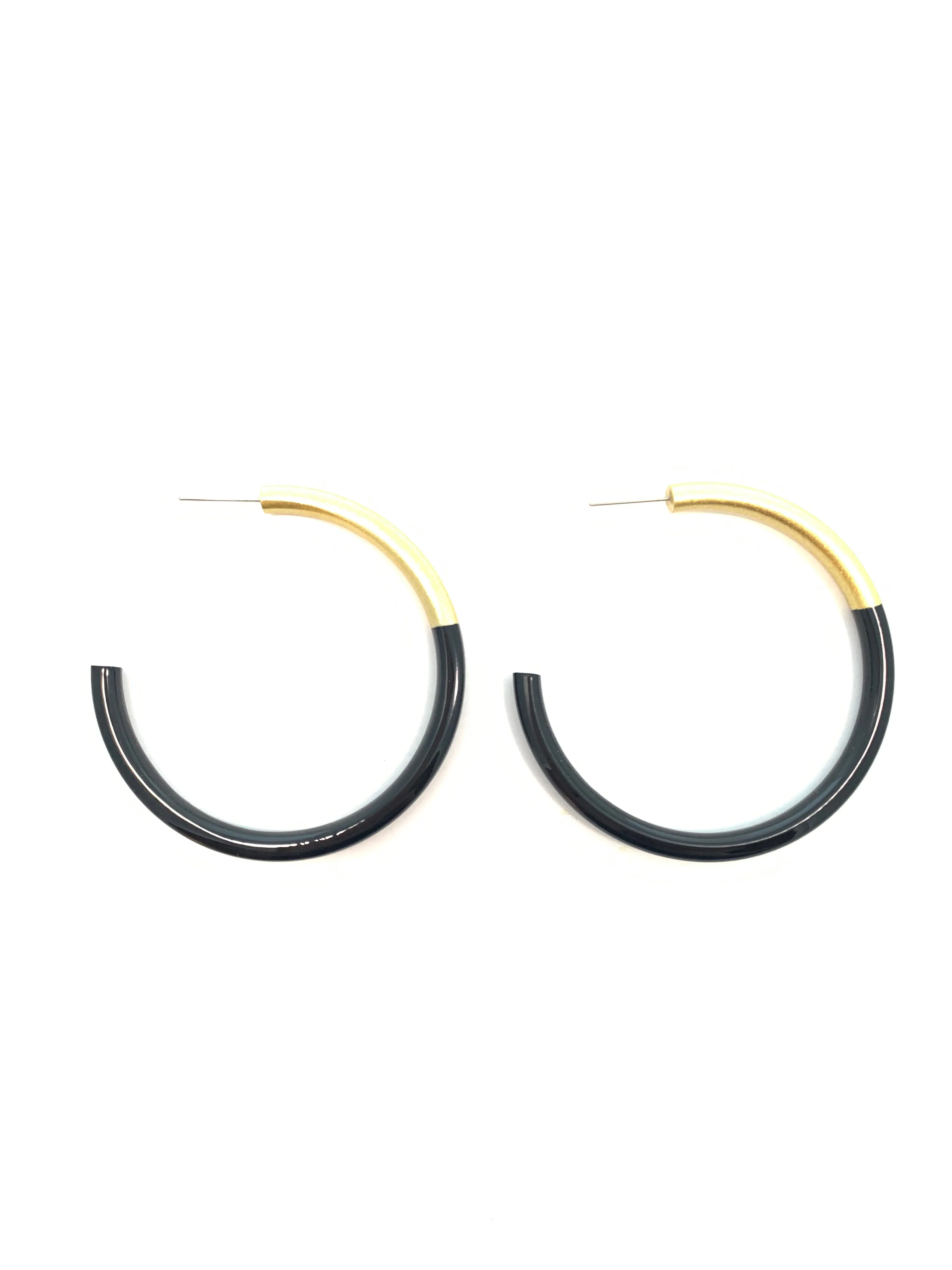 Lg LIZ Hoops in Black