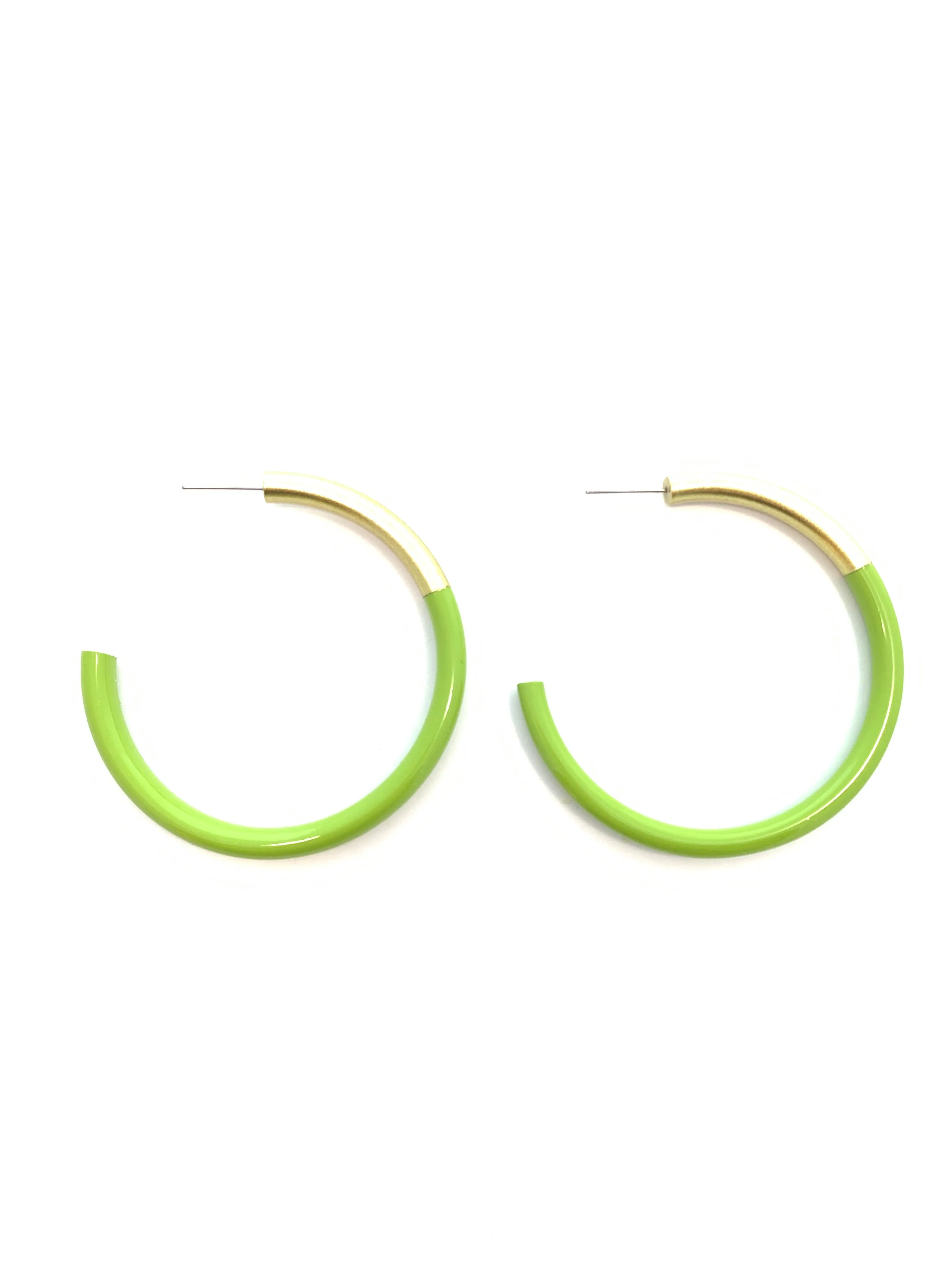 Lg LIZ Hoops in Lime Green