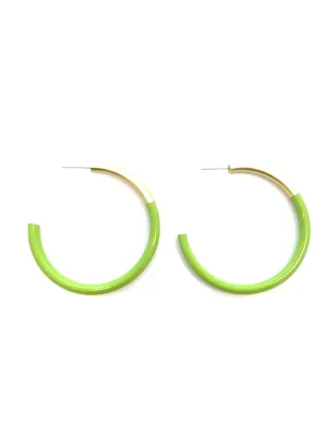 Lg LIZ Hoops in Lime Green