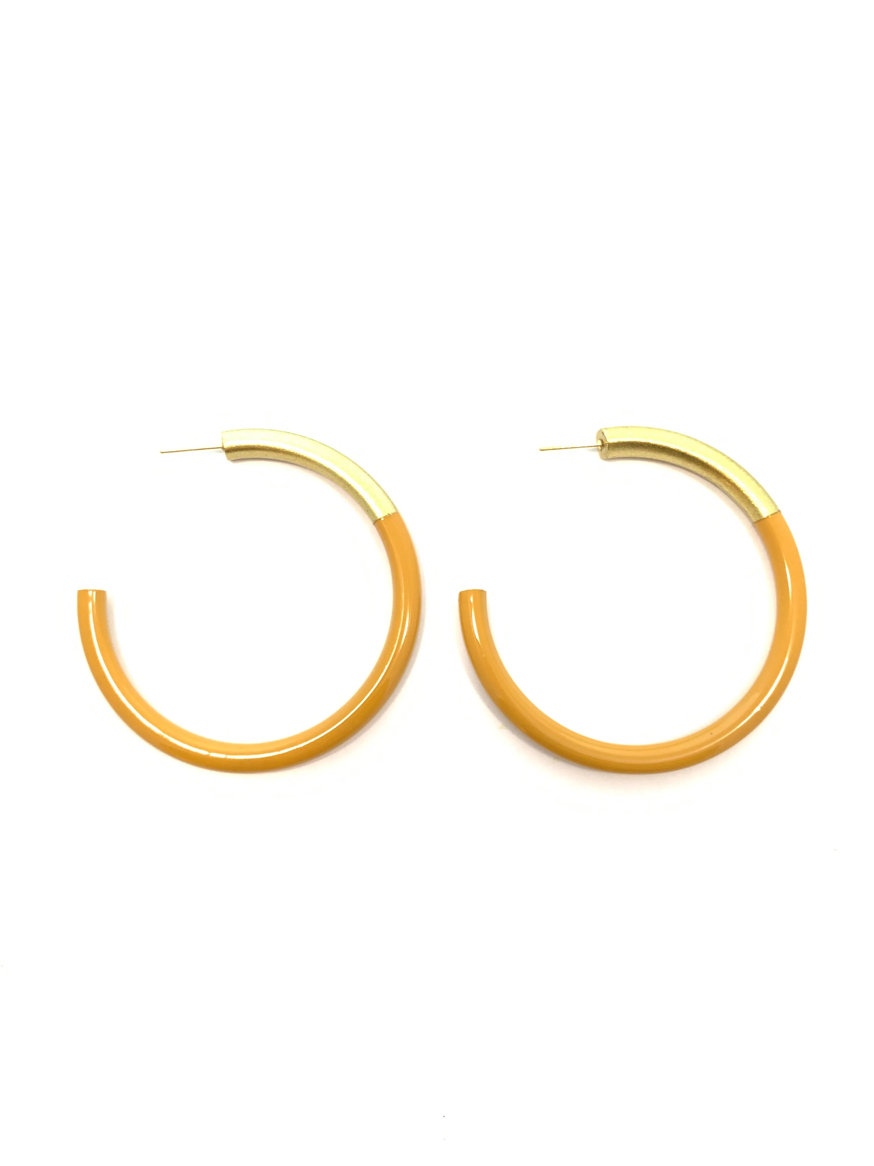 Lg LIZ Hoops in Mustard