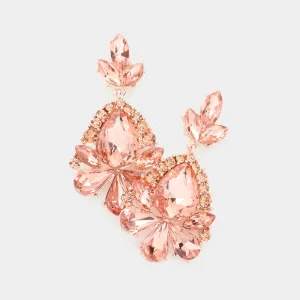 Little Girls Peach Crystal Pageant Earrings | 346166