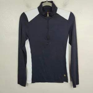 Lohla Sport 1/2 Zip Sweater Womens XS Black White Colorblock Golf Top Stretch