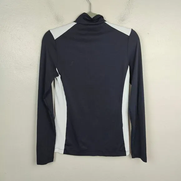 Lohla Sport 1/2 Zip Sweater Womens XS Black White Colorblock Golf Top Stretch