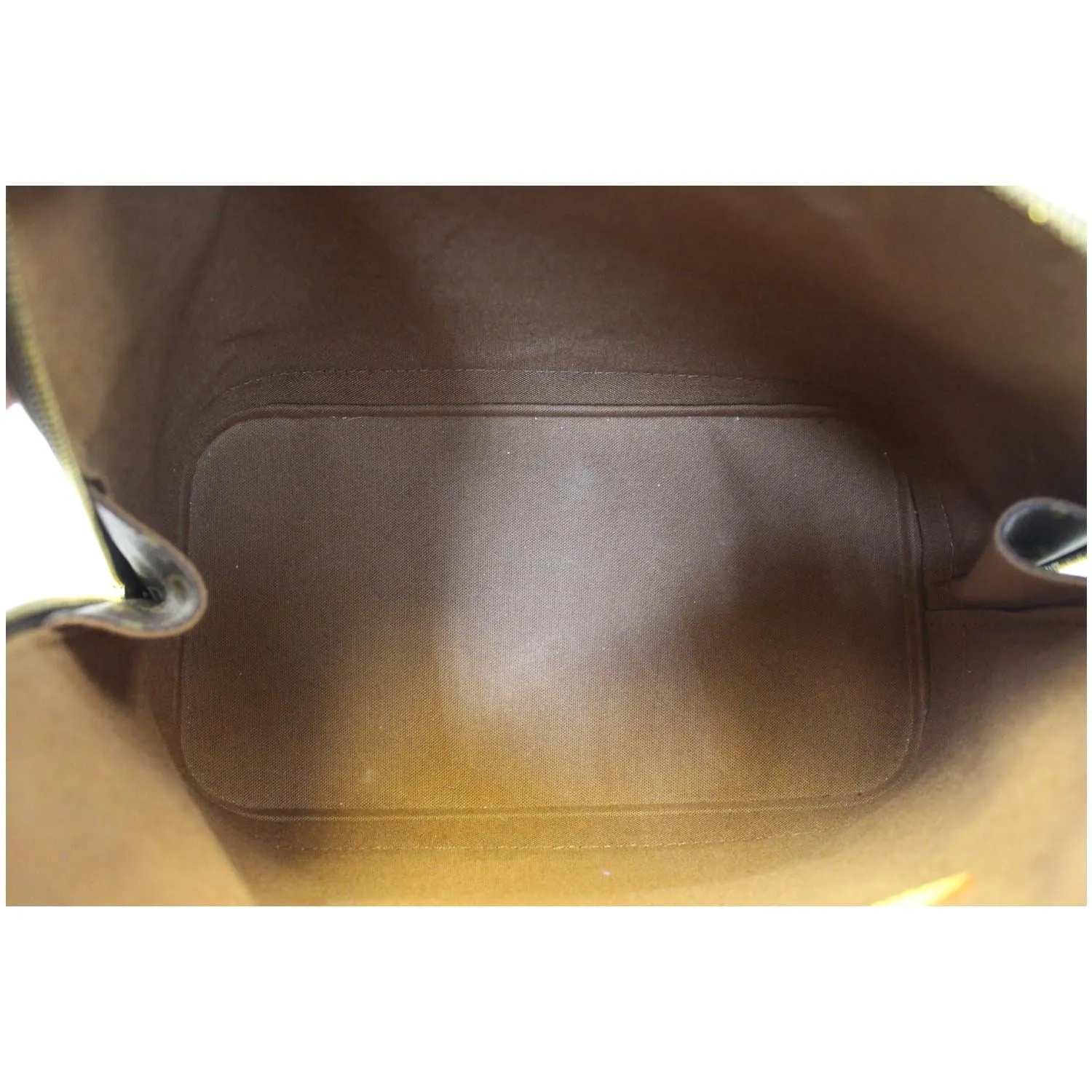LOUIS VUITTON Alma Monogram Canvas Satchel Bag Brown