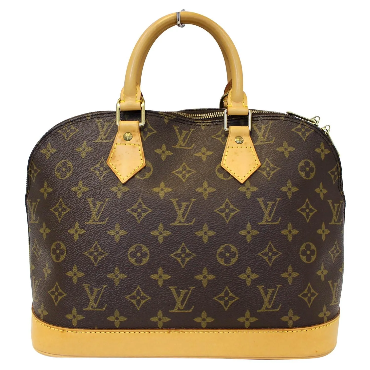 LOUIS VUITTON Alma Monogram Canvas Satchel Bag Brown