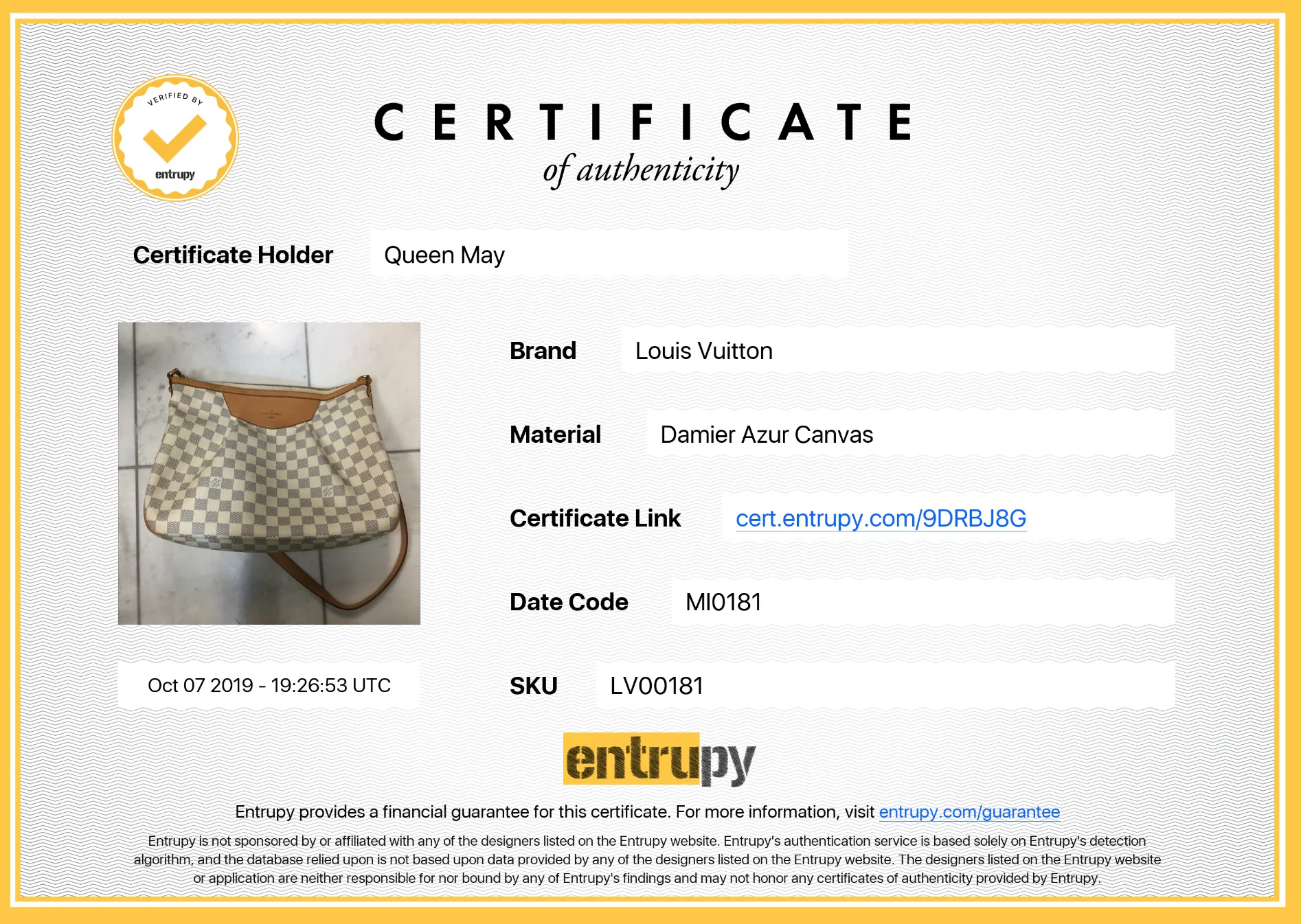 Louis Vuitton Damier Azur Siracusa MM