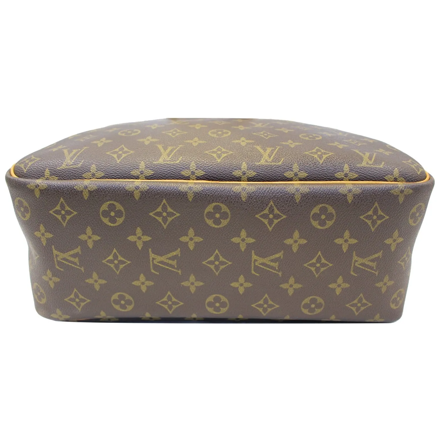 LOUIS VUITTON Deauville Monogram Canvas Boston Satchel Bag Brown
