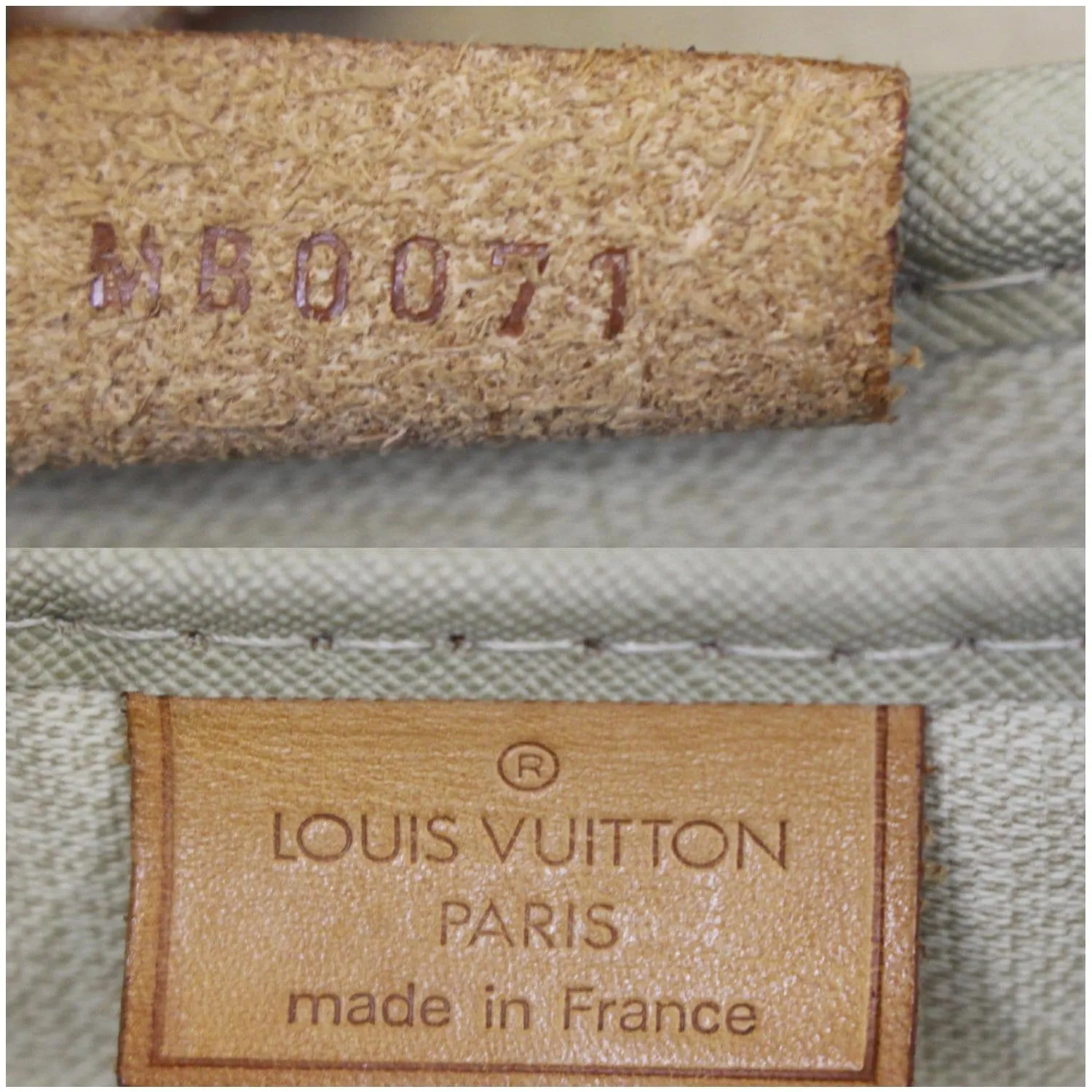 LOUIS VUITTON Deauville Monogram Canvas Boston Satchel Bag Brown