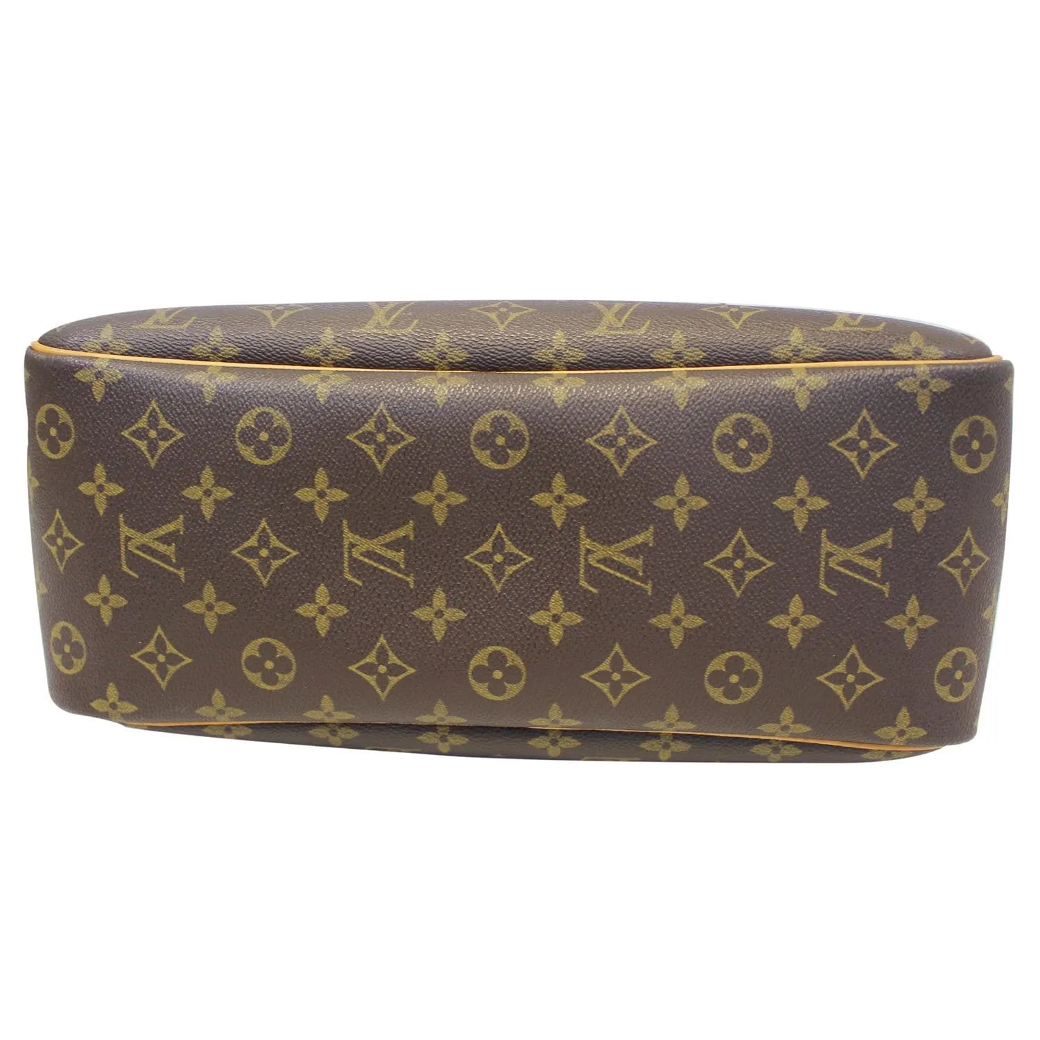 LOUIS VUITTON Deauville Monogram Canvas Boston Satchel Bag Brown