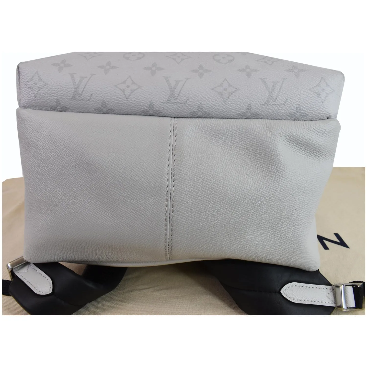 LOUIS VUITTON Discovery PM Taiga Monogram Leather Backpack White