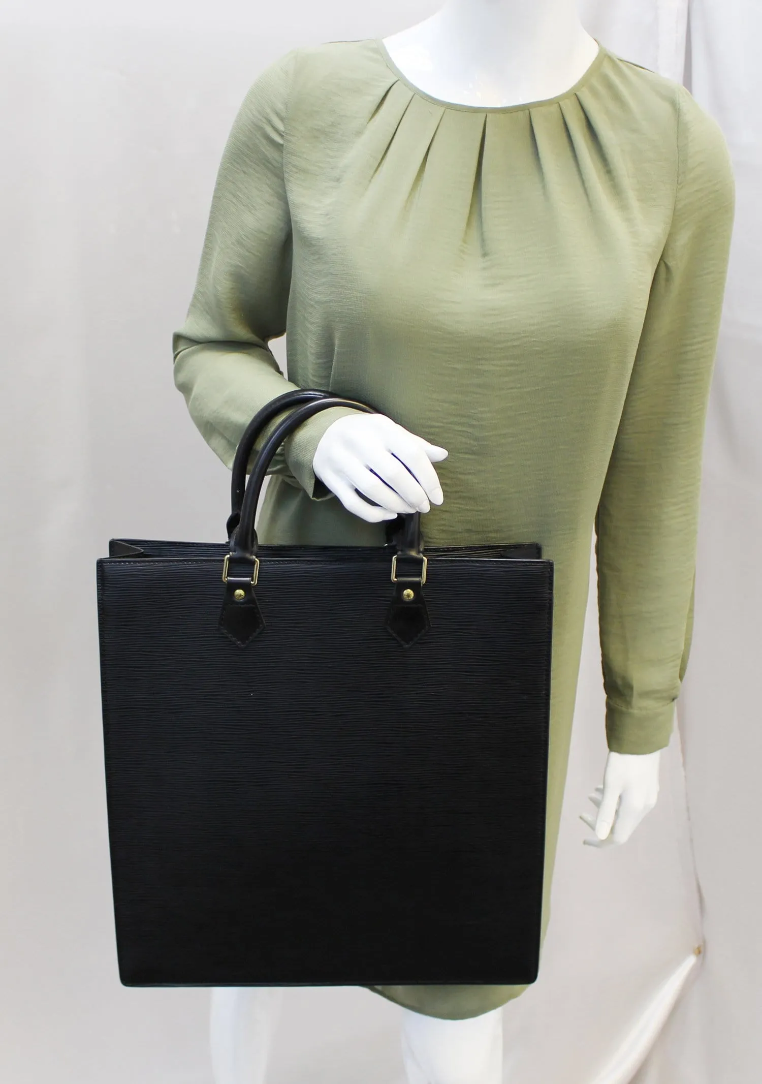 LOUIS VUITTON Epi Leather Black Sac Plat Satchel Bag - Last Call