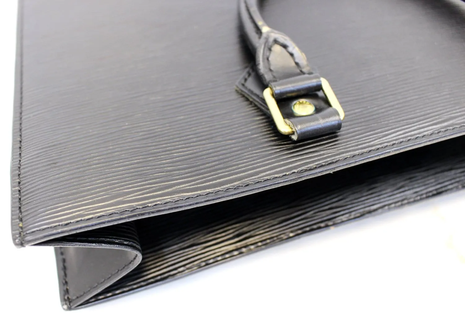 LOUIS VUITTON Epi Leather Black Sac Plat Satchel Bag - Last Call