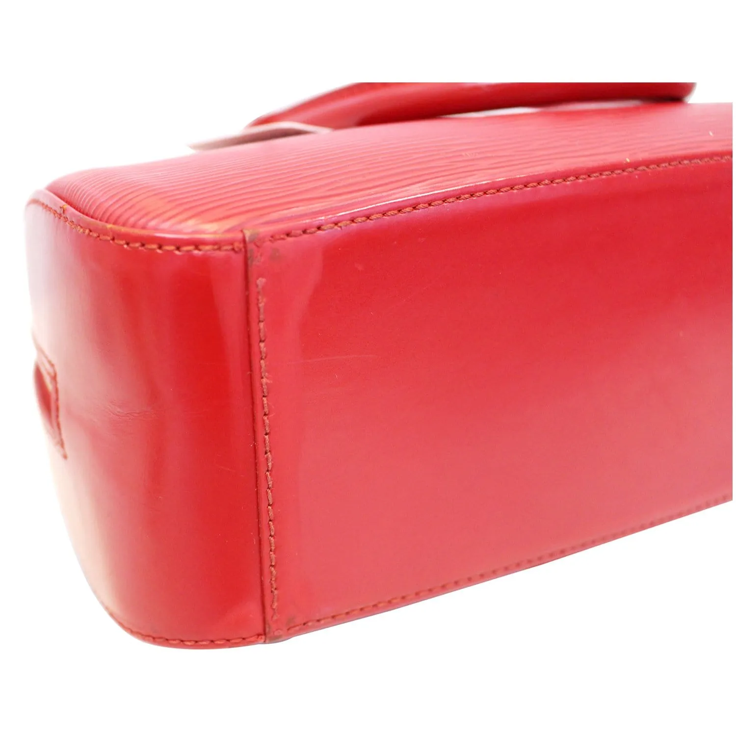 LOUIS VUITTON Jasmine Epi Leather Satchel Bag Red